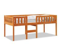 Cuna para bebé de vidaXL, color marrón cera, 90x190 cm, madera maciza de pino, sin colchón