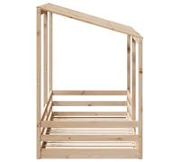 Cuna para bebé de vidaXL con dosel, color blanco, 80x200 cm, fabricada en madera maciza de pino