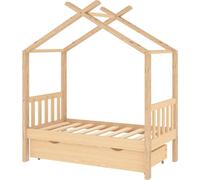 Cuna para bebé vidaXL, con cajón, madera maciza de pino, 70x140 cm