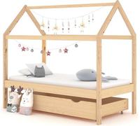Cuna para bebé vidaXL, con cajón, madera maciza de pino, 80x160 cm