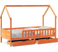Cuna para bebé vidaXL con cajones, 90x200 cm, madera maciza de pino