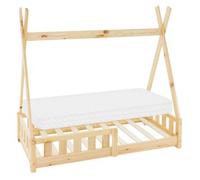 Cuna Tipi Con Protección Anticaída 70x140 Cm Natural Ml-design