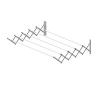 Cuncial - Tendedero Extensible de Pared EPOXI 160 cm | Acero Blanco con 5 Barras Reforzadas | 8 m de Tendido | Plegable para Interior y Exterior | Alta Resistencia y Fácil Montaje | Garantía 3 años