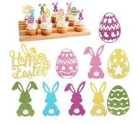 Cupcake | Decoraciones de Pascua, conejo y huevos para fiestas - Decoración de tarta de cumpleaños - Para mesas dulces de primavera, reuniones familiares, celebraciones y bodas, eventos escolares