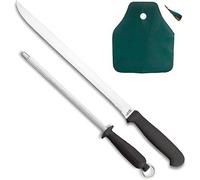 CUPERINOX Cuchillo Jamonero + Chaira + Funda Cubre Jamón Jamonero 240mm acero inoxidable Afilador Chaira Funda cubre jamón