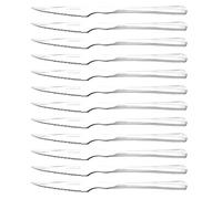 CUPERINOX® Cuchillos de Mesa Acero Inoxidable - Set 12 Cuchillos para Carne con Filo Dentado - Aptos Lavavajillas - Uso Diario y Profesional