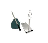 CUPERINOX Soporte Jamonero Inoxidable Profesional con Base Antideslizante para Jamones y Paletas, Incluye Cuchillo | Jamoneros Elite Collection