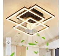 cupgow Ventilador de Techo Con IluminacióN LED Lámpara de Techo | Dimmbar 29w Dormitorio Ventilador Silencioso Con Luz Control Remoto Temporizador 6 Etapas Para Salón Cocina Comedor