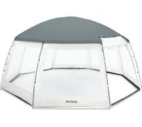 Cúpula para piscina Bestway, octogonal, 600 x 600 x 295 cm, color gris, con protección UV UPF 50, apta para piscinas de hasta 4,88 metros