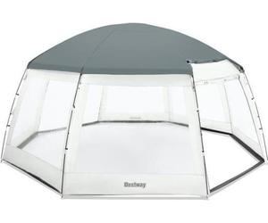 Cúpula para piscina Bestway, octogonal, 600 x 600 x 295 cm, color gris, con protección UV UPF 50, apta para piscinas de hasta 4,88 metros