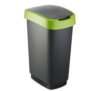 Curver 02170-p 80-00 contenedor de residuos con solapa, 10 l, plata/ve