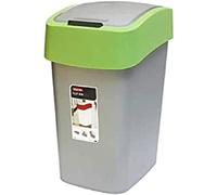 Curver 02171-p 80-00 contenedor de residuos con solapa, 25 l, plata/ve