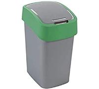 Curver 02172-p 80-00 contenedor de residuos con solapa, 50 l, plata/ve