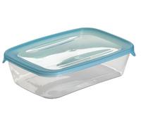 Curver 180690 Fresh' N Go -Fiambrera hermética de Polipropileno, Rectangular, Color Transparente/Azul, Polipropileno, Transparente y Azul, 1 L