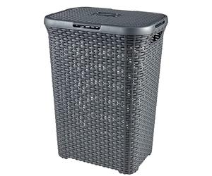 Curver 189211 - Cesta para la Ropa de Polipropileno de Mimbre Mirada, 60 L