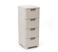 Curver Torre de almacenamiento 209 907 aspecto rattan polipropileno 4 x 14 L