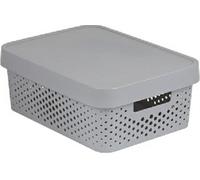 Curver Caja con tapa calada Infinity 229163 11 L resina gris 27x36.3x13.8 cm