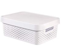 Curver 229167 Caja con Tapa de 11 L, Resina, Blanco, 27x36.299999999999997x13.8 cm
