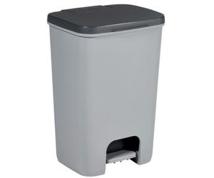 Curver 229241 cubo de basura essentials, cuerpo gris / tapa antracita,