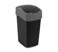 Curver 229415 flip bin cubo de basura de plástico negro/plata 26 x 34