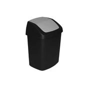 Curver 229420 swing-papelera de plástico, color negro y gris, 30,6 x