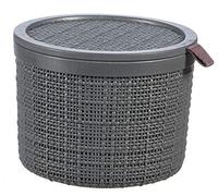 Curver Arpillera redonda 2 litros con tapa, gris, 100% reciclado, Acacia