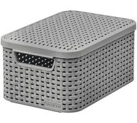 Curver caja de almacenamiento de ratán con tapa, cesta de almacenamie