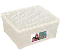 Curver, Caja para Ropa y Textil del Hogar 18,5L., con Tapa, Color Cristal (03002-001-00)