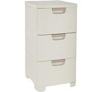 Curver - Cajonera Style con 3 cajones de 14 L, 37;8 x 32;8 x 59;5, Color Blanco; Ordenación; Cajones en Forma estantería