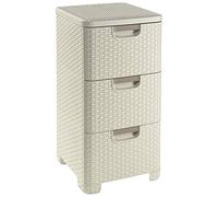 Curver – Cajonera Style de 3 cajones 14 L con patas – Blanco roto