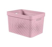 CURVER - Cesta de almacenamiento Infinity 17L reciclada - Almacenamiento multiusos, apilable y encajable, 35,5 x 26,2 x 21,9 cm, color rosa