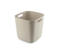 CURVER - Cesta de almacenamiento Softex 15L, diseño elegante, ligero, apilable y práctico, 100% reciclado, 27 x 27 x 26 cm, color blanco roto