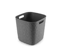 CURVER - Cesta de almacenamiento Softex 15L, diseño elegante, ligero, apilable y práctico, 100% reciclado, 27 x 27 x 26 cm, color gris