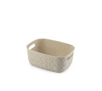 Curver Cesta de almacenamiento Softex 4L apilable, ligera, 100% reciclada, 26x19x11 cm blanco roto