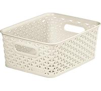 Curver - Cesta Organizadora Multiusos MyStyle M 13L con Asas - Color Blanco Vintage (196852)