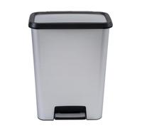Curver compatta cubo de basura con pedal, 50 l de capacidad, color ino