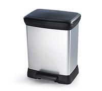 Curver - Cubo de Basura (30 L Color Plata de Gris Papelera Cubo de Basura