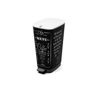 Curver - Cubo de basura Chic Bin con pedal antideslizante 45L, 44,5x 29x 60,5cm, decorado cocina, tapa y aro para bolsa