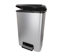 Curver Cubo de basura Compatta con pedal 50 l de capacidad color inox