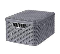 Curver Caja de almacenaje 205 849 Apariencia rattan Polipropileno Antracita/Negro 40x29x18 cm