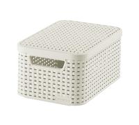 Curver, curver 205840, cesta con tapa con efecto mimbre (tamaño peque