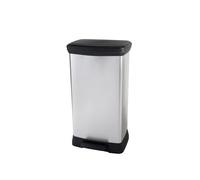 Curver deco - cubo de basura (23 l + 23 l, color plateado metálico