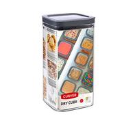 Curver - Dry Cube Tarro Hermético con Tapa para Conservar Alimentos en Seco 2,3L. - Color Transparente/Gris