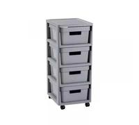 CURVER Estantería INFINITY con ruedas 4x11L gris claro 231557