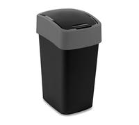 Curver Flip Bin 25L - Papelera con tapa negro/plata