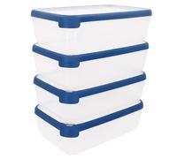 Curver Grand Chef Pack 4 uds, Recipiente 4L, Plástico reciclado, BPA Free, 100% hermético, Apto microondas, congelador y lavavajillas, Tapa y base transparentes, Almacenamiento alimentos (218)