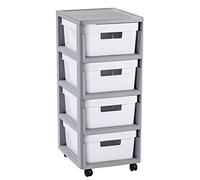Curver Carrito Infinity 4 x 10 L con 4 cajones y ruedas