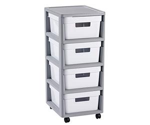 Curver Infinity 4 x 10L Carrito con Cuatro cajones Roll Container - Carro Auxiliar
