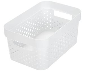 Curver Infinity Cesta perforada de plástico reciclado, 4,5 litros, blanco