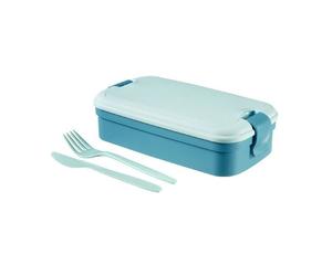 Curver Lunch&Go Contenedor con Cubiertos Azul